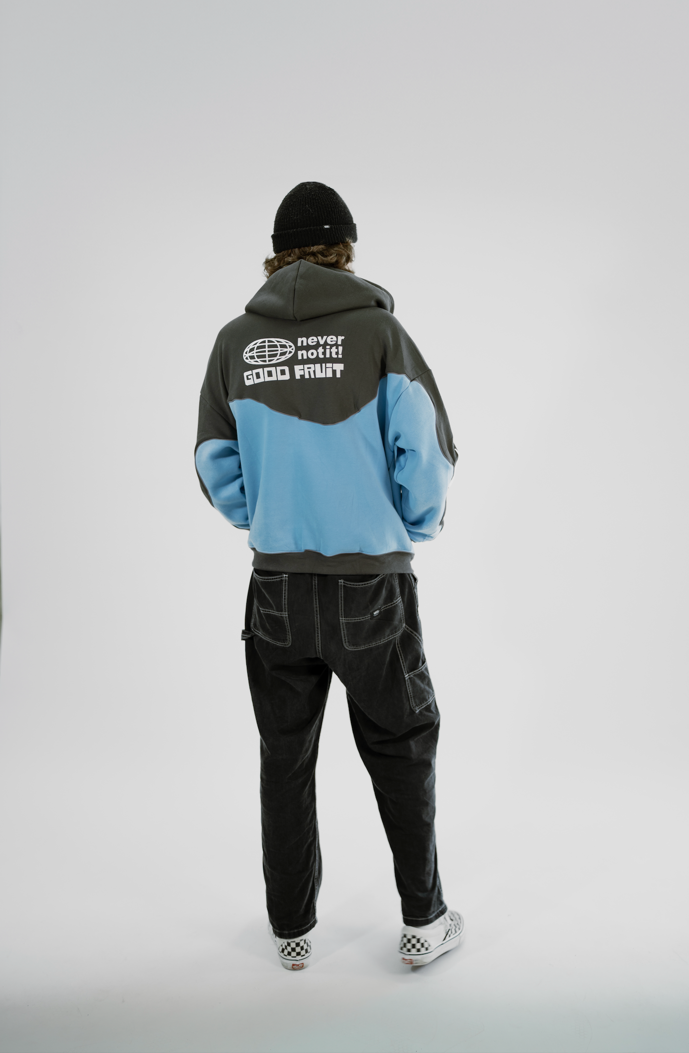 Wave Panel Zip Up Hoodie